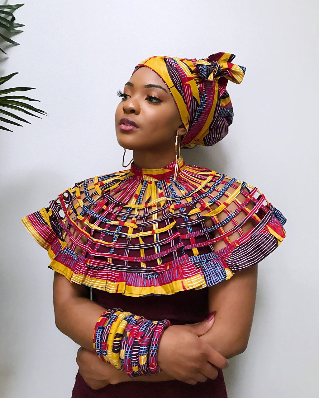 Arun African Print Bonnet Head Wrap