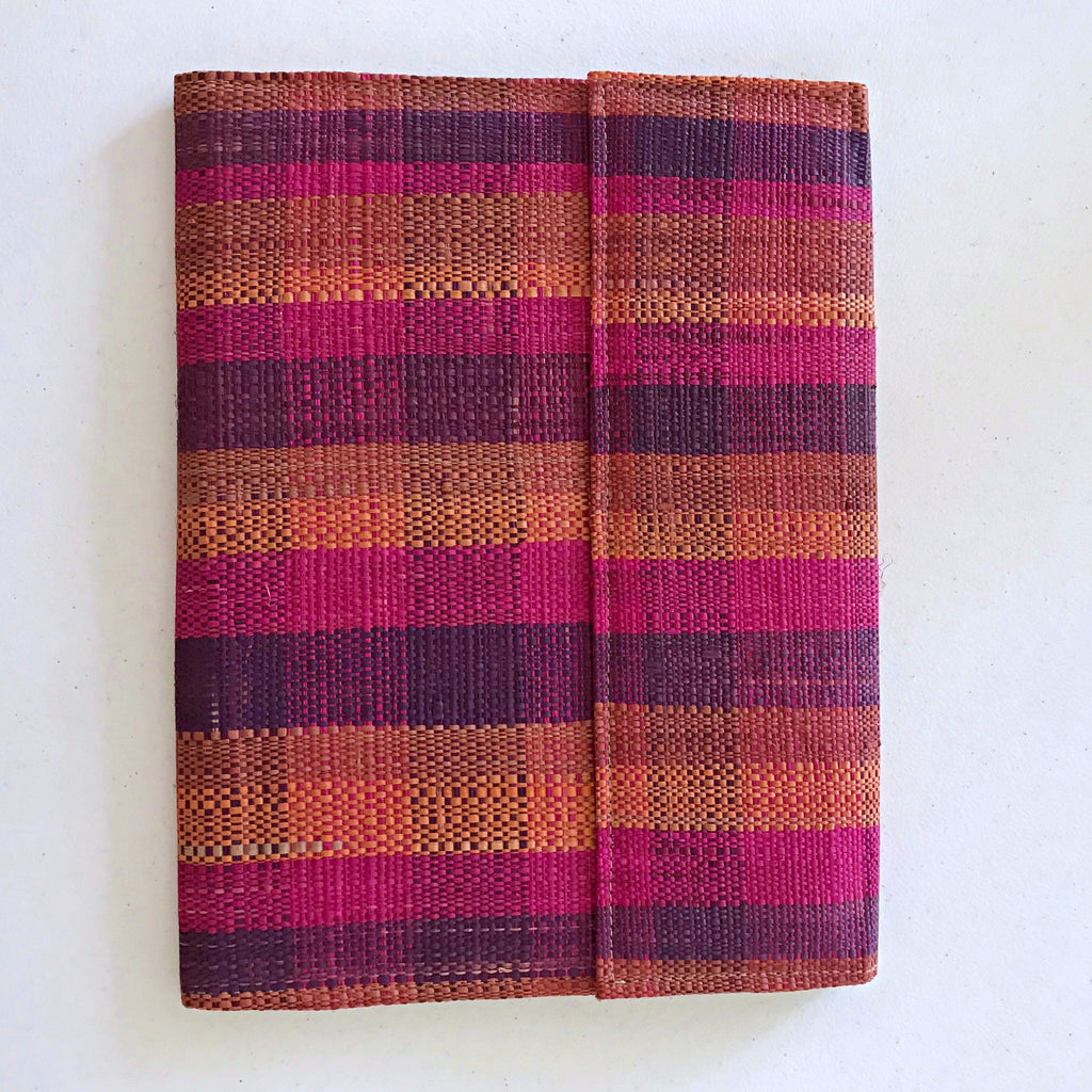 African Handmade Document Holder with Press Buttons Closure (Design/Color Varies)