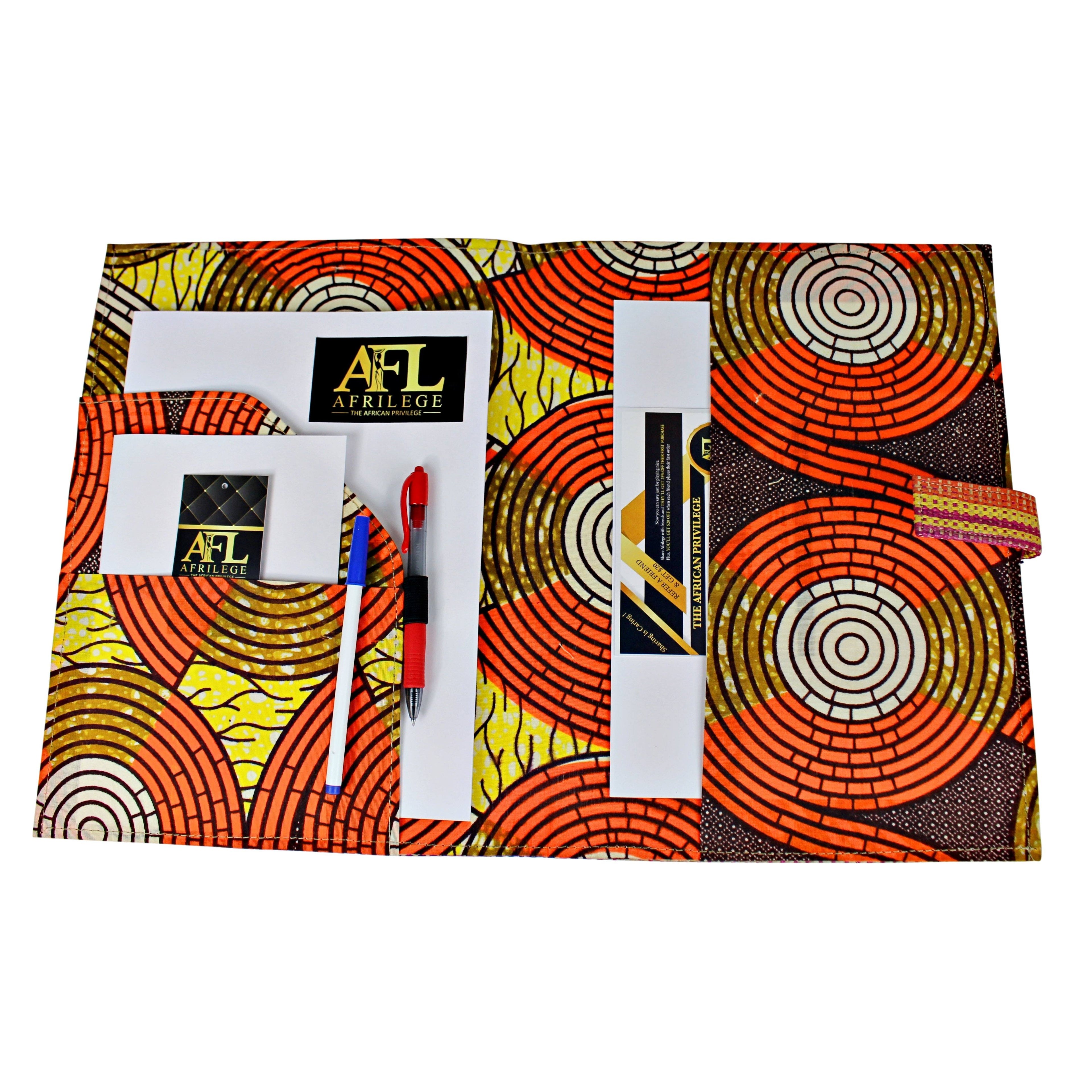 African Handmade Document Holders / Portfolio Computer Case (Design/Color Varies)