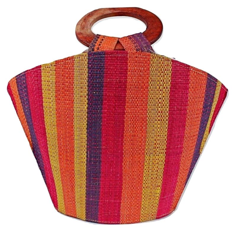 Handmade Raffia Fibers African Basket Bag