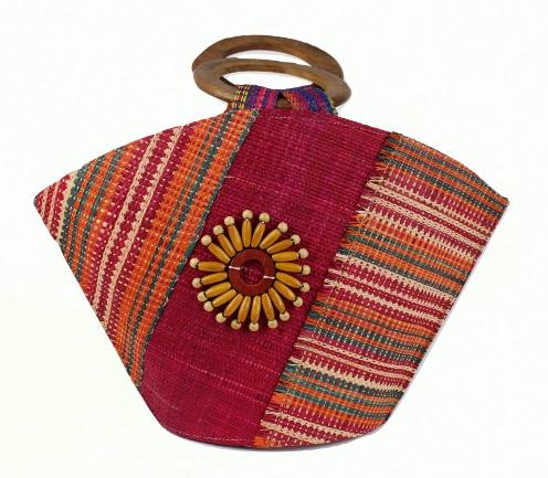 Handmade Raffia Fibers African Basket Bag