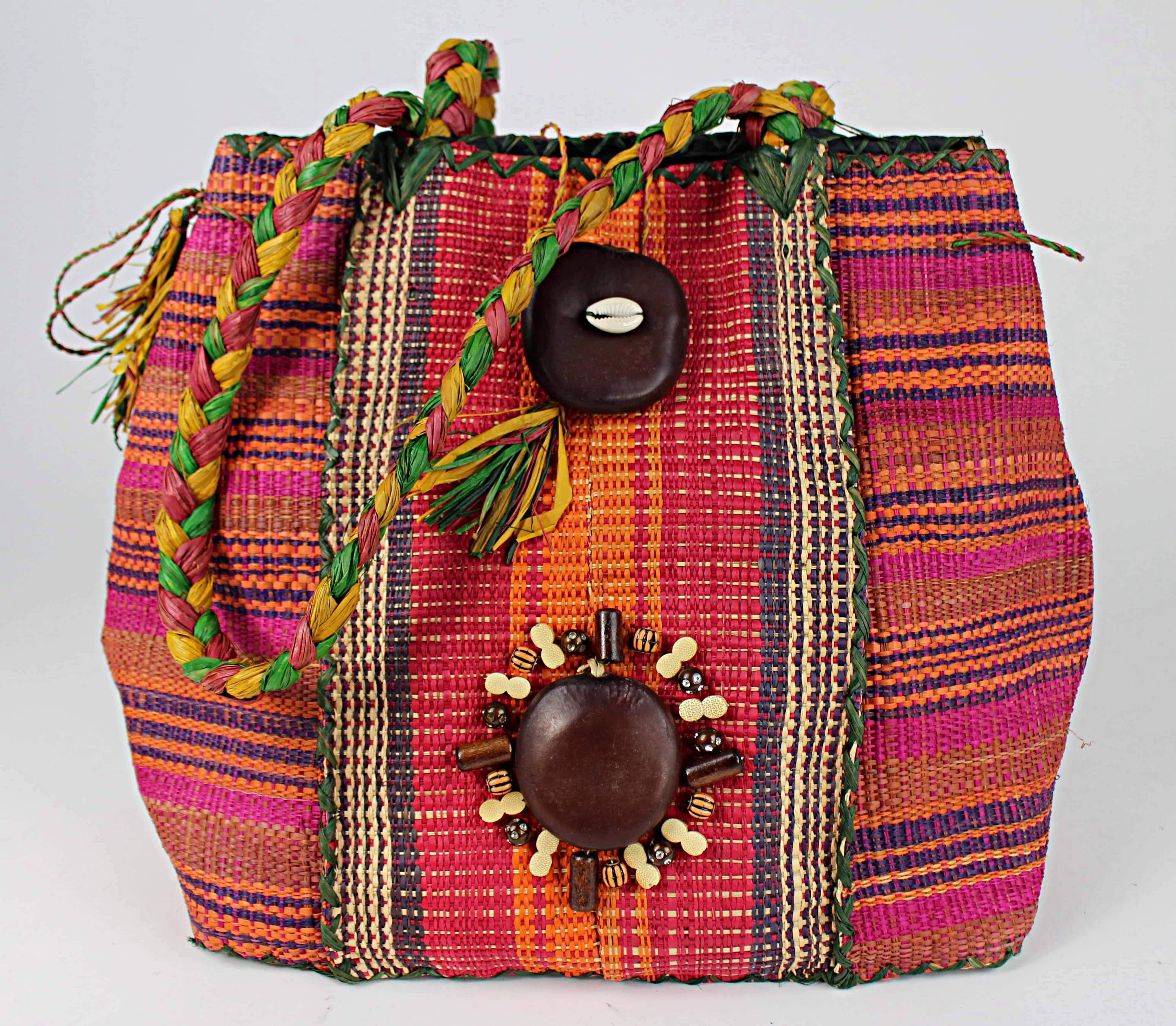 Raffia Fibers Hand Woven Shepherd African Bag
