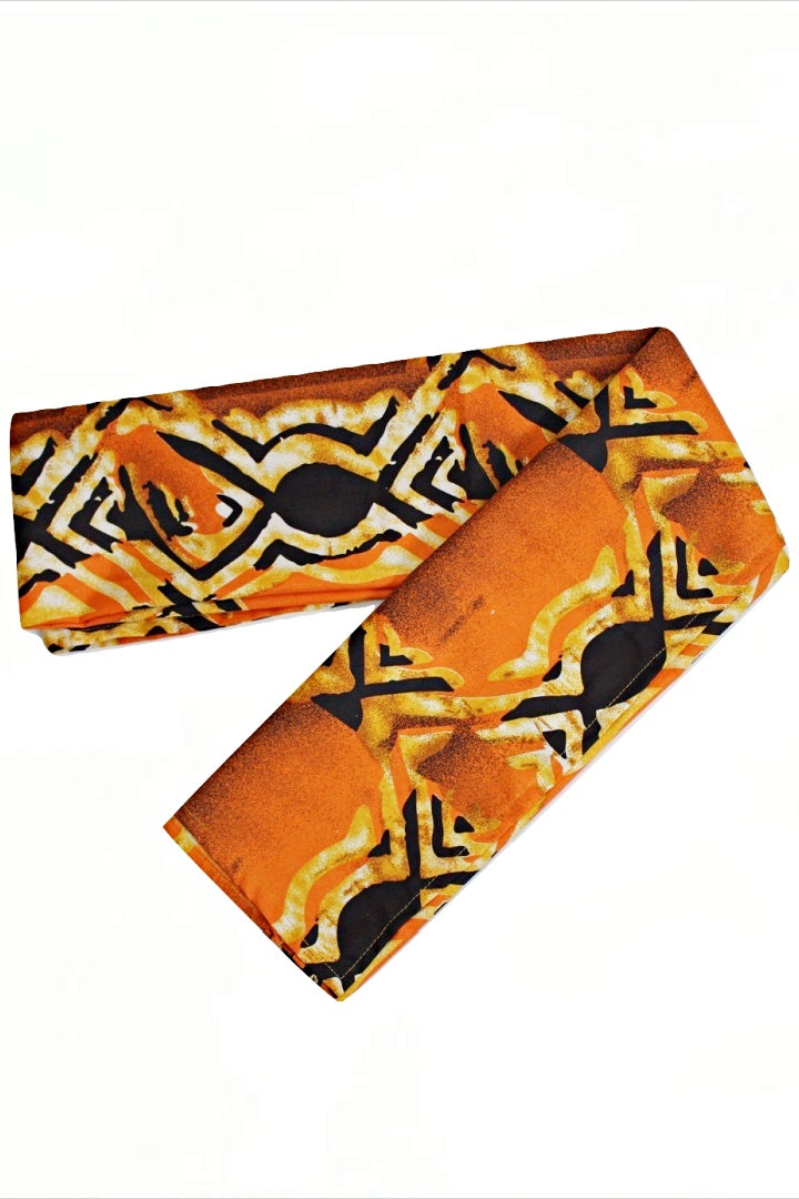 Ayo African Print Headwrap - Orange/Black