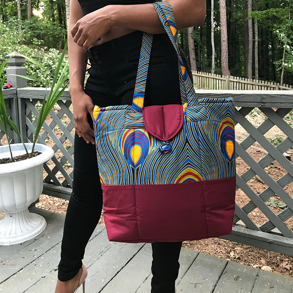 Peacock African Print Shoulder Bag