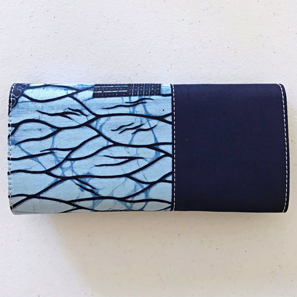 Akin African Print Purse Wallet - Blue