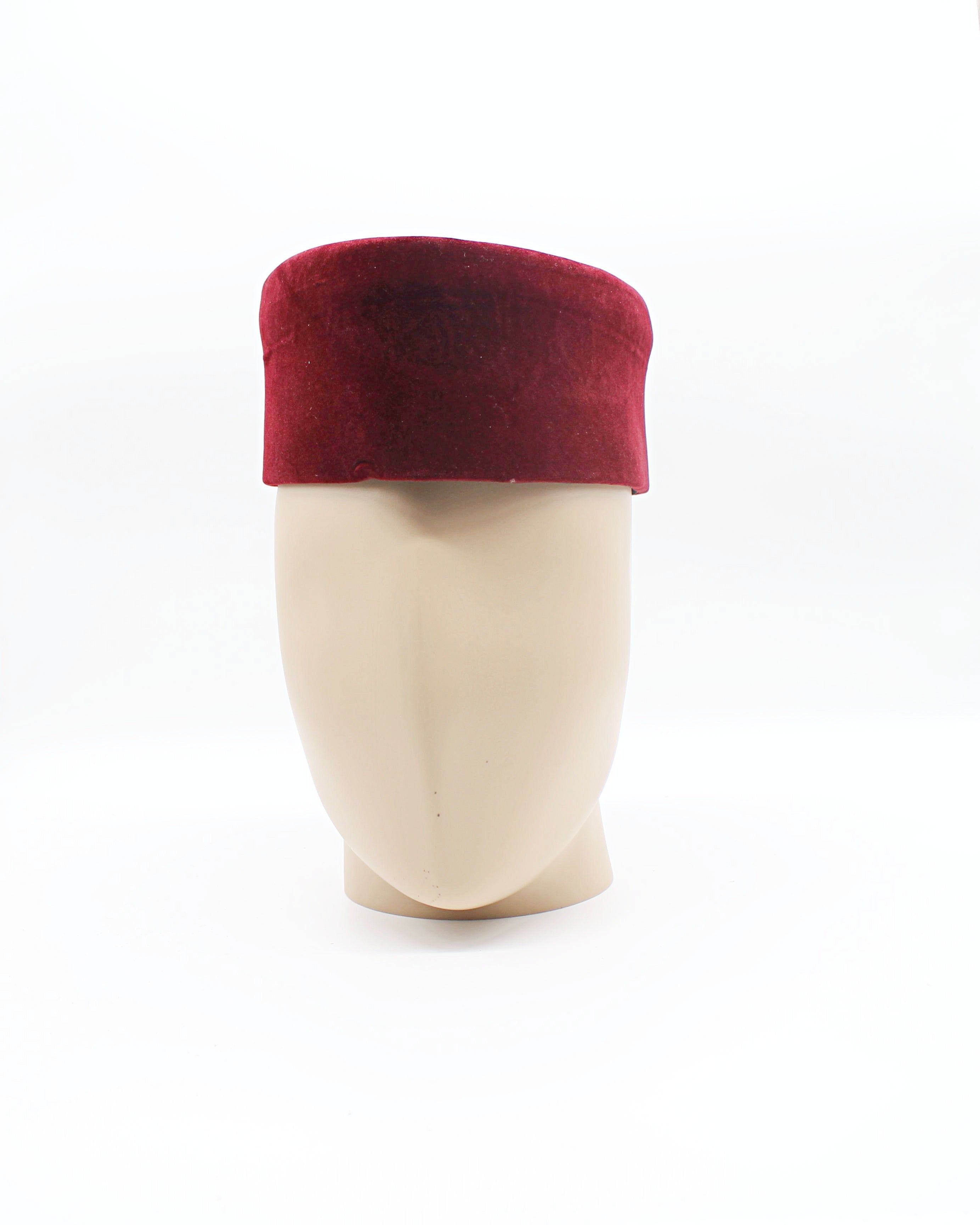 Bordeaux Velvet African Kufi Hat for Men